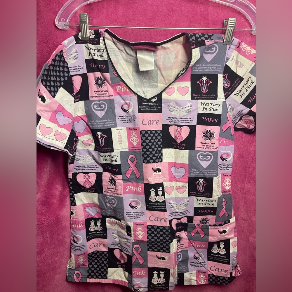 Breast Cancer Awareness Scrub Top